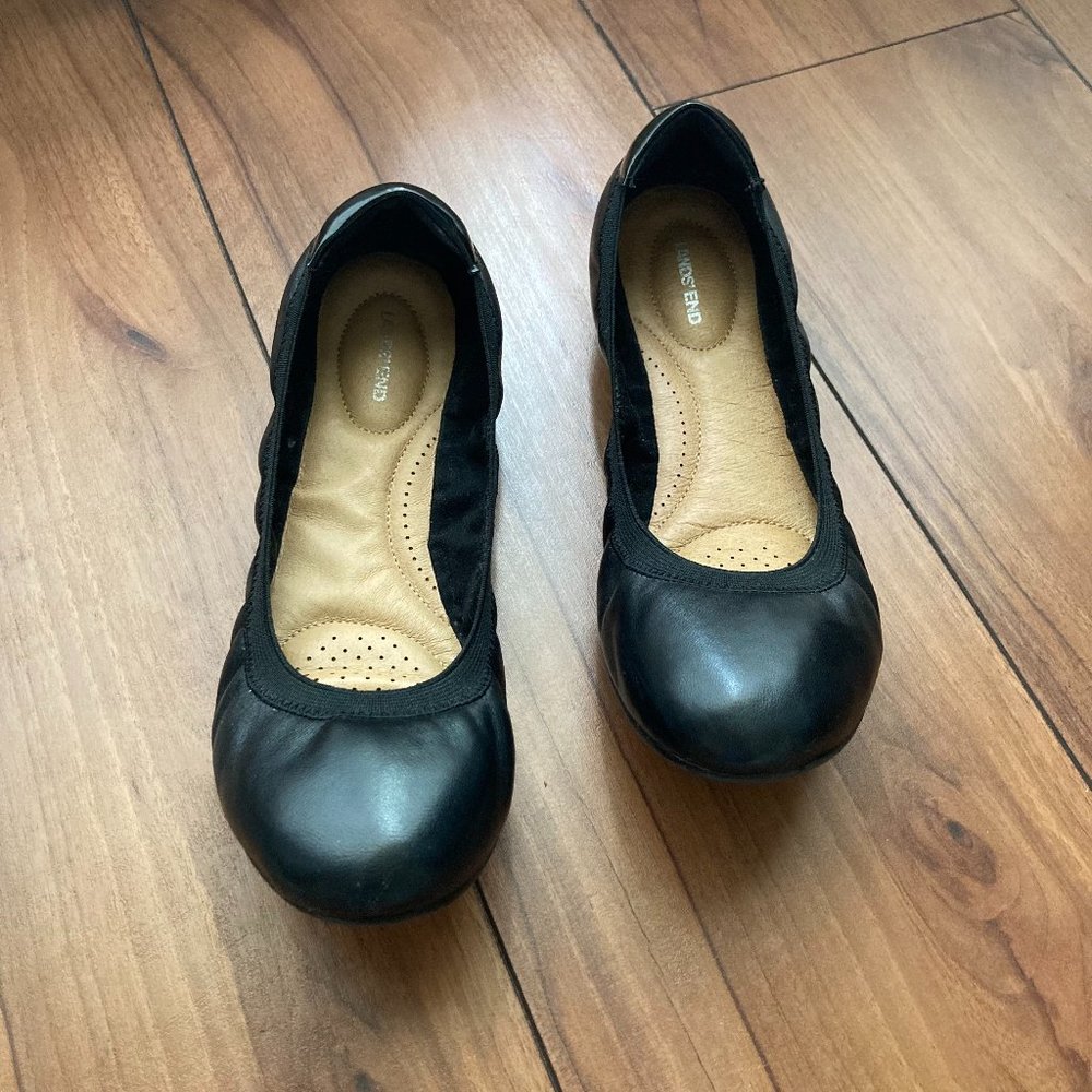Lands' End Comfort Elastic Slip On Ballet Flat Shoes